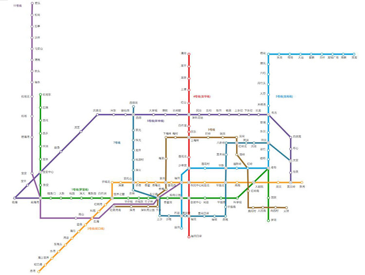 深圳地鐵路線圖 深圳地鐵路線圖